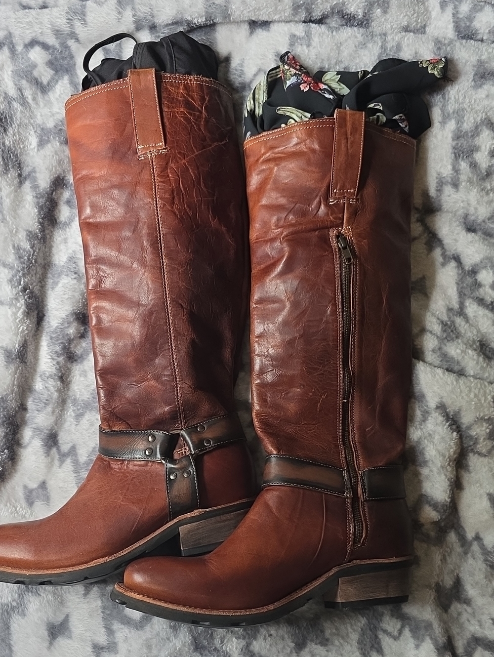 Women's Tall Freebird Wagner Brown Leather Boots